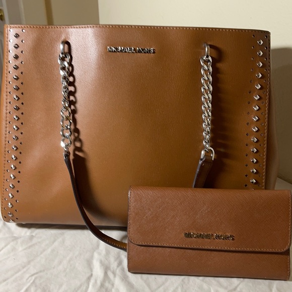 MICHAEL Michael Kors Handbags - Michael Kors Ellis LG Studded Tote and wallet